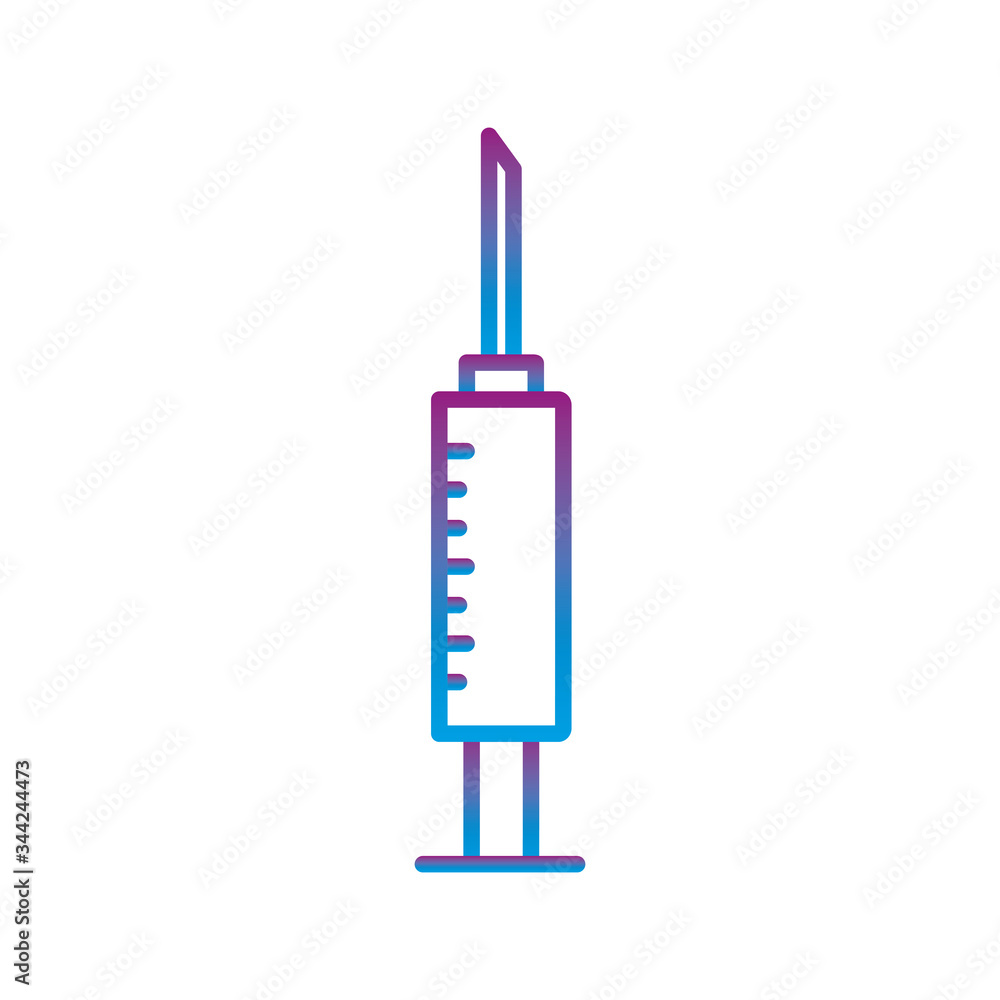 Medical injection gradient line style icon vector design Medical injection gradient line style icon vector design