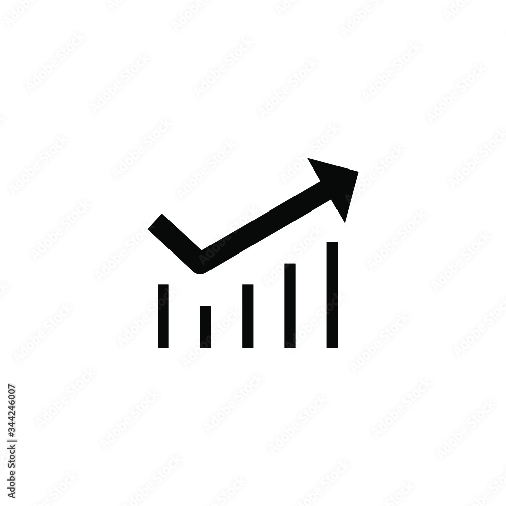 Trend up isolated minimal icon. Business graph line vector icon for websites and mobile minimalistic flat design. Trend up isolated minimal icon. Business graph line vector icon for websites and mobile minimalistic flat design.