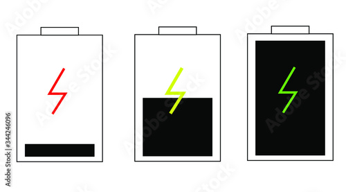 vector battery icon set simple symbols isolated on white background