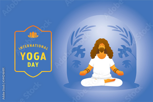 yoga day with peaceful beard man