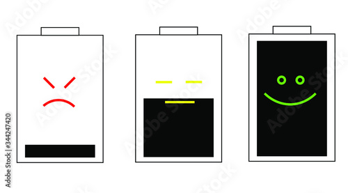 vector battery icon set simple symbols isolated on white background