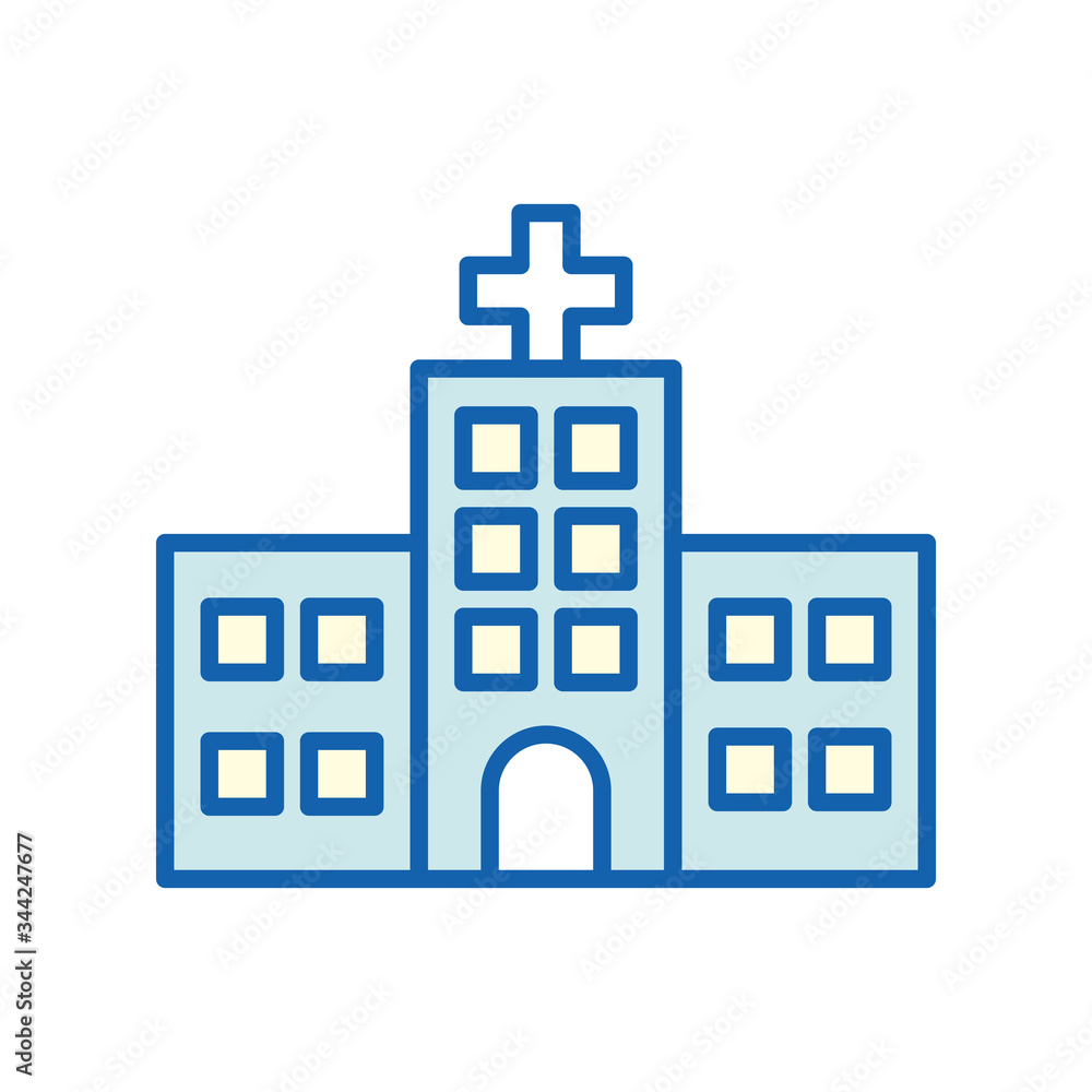 Hospital line and fill style icon vector design Hospital line and fill style icon vector design