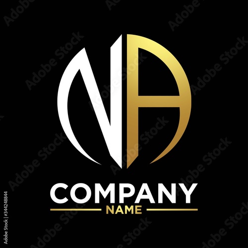 NA initials circle logo monogram designs modern templates luxurious .