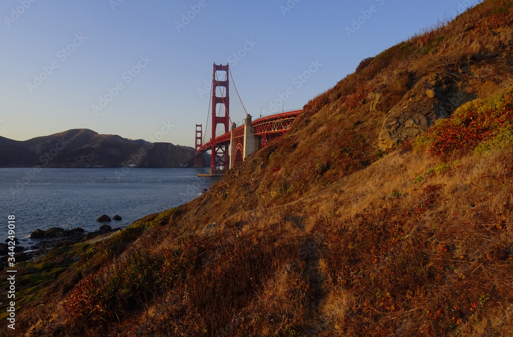 View from Marshall´s Beach, Golden Gate Bridge during the sunset. City of San Francisco. California. USA. View from Marshall´s Beach, Golden Gate Bridge during the sunset. City of San Francisco. California. USA.