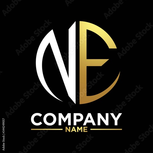 NE initials circle logo monogram designs modern templates luxurious .