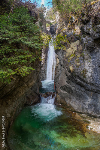 Tatzelwurm waterfalls in Oberaudorf  Bavaria in spring
