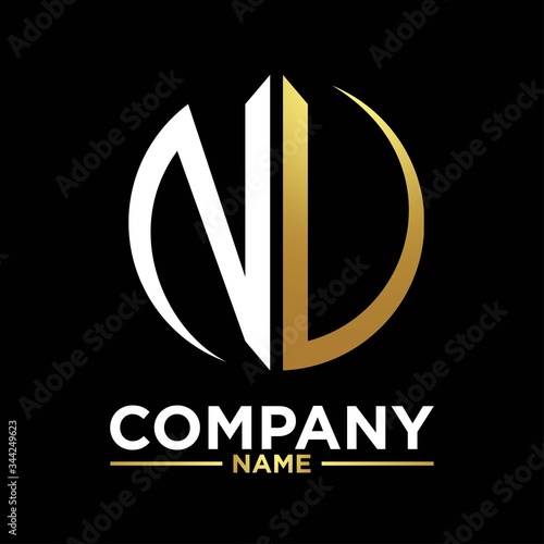 NV initials circle logo monogram designs modern templates luxurious .