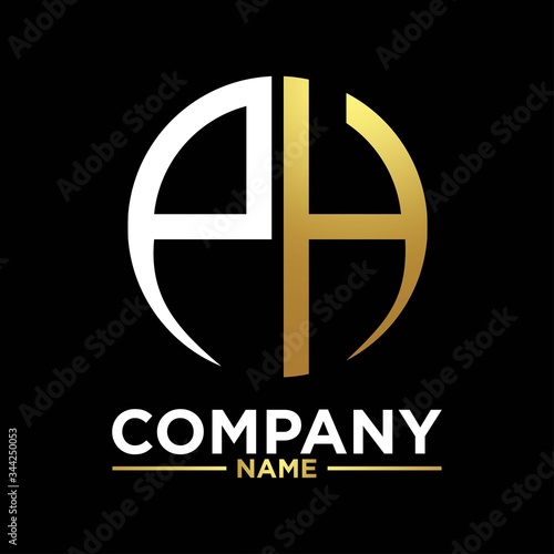 PH initials circle logo monogram designs modern templates luxurious .