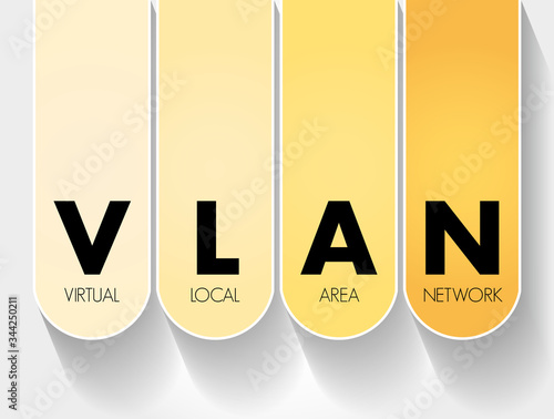 VLAN - Virtual Local Area Network acronym, technology concept background