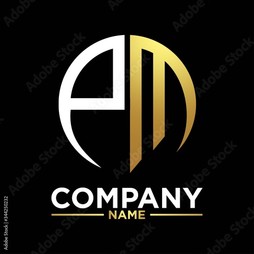 PM initials circle logo monogram designs modern templates luxurious .