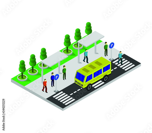 isometric bus station