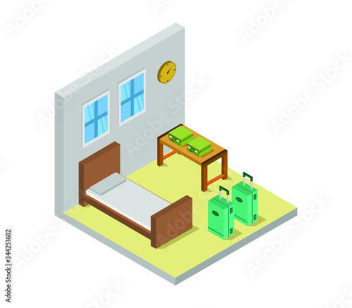 isometric bedroom