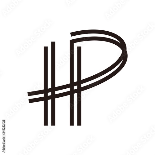Letter H and P logo designs. H and P initials logo vector template
