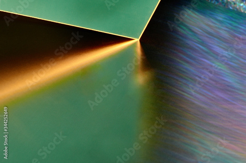 Multicolored neon light refraction