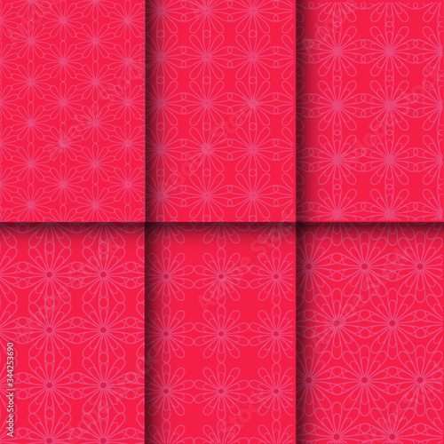 Seamless geometric patterns vector design set collection