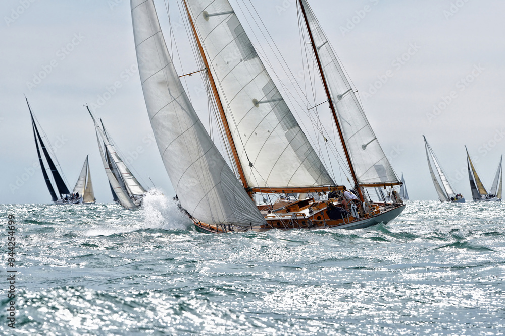  Sailing yacht race. Yachting sport
