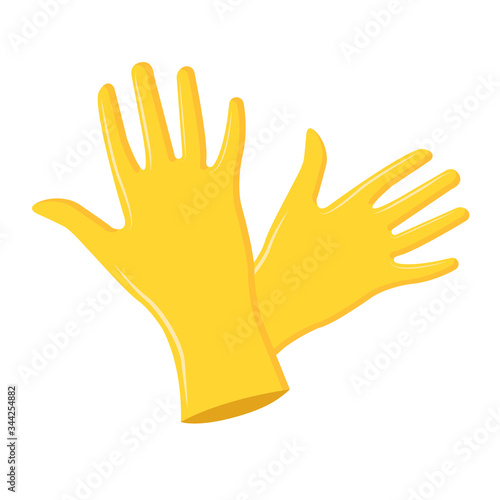 Gloves isolated vector using for cleaning 