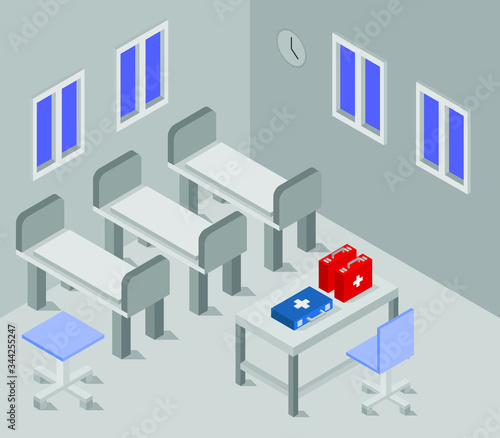 isometric hospital room