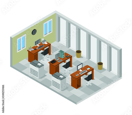 isometric office room