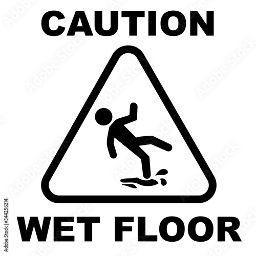 Caution wet floor warning sign board