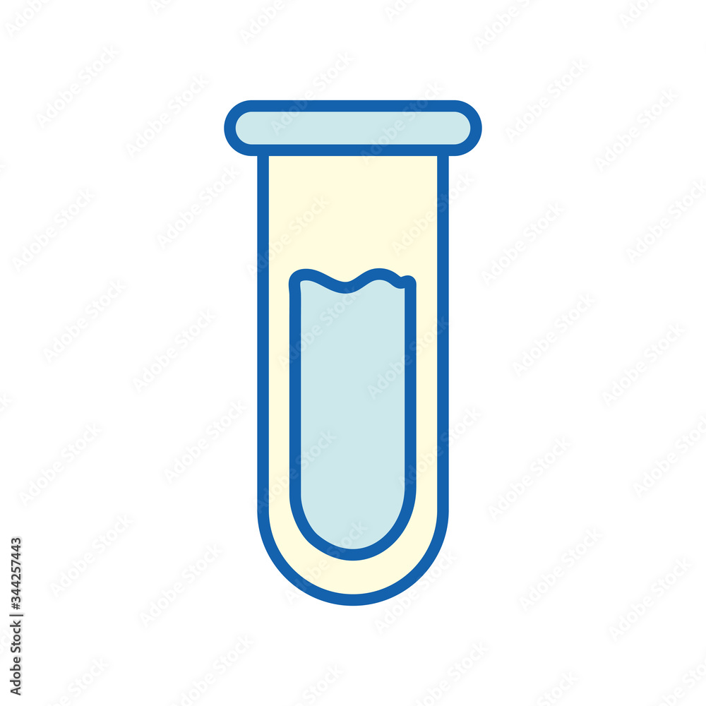 Chemistry tube line and fill style icon vector design Chemistry tube line and fill style icon vector design