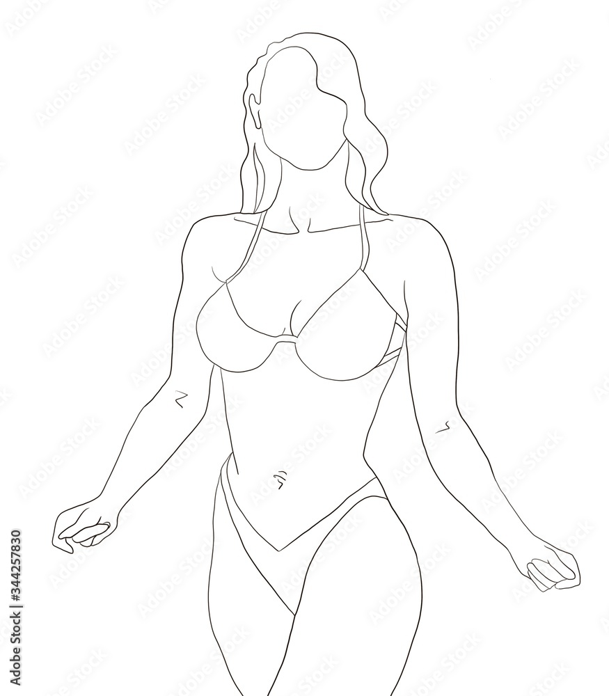 A pretty sporty girl in a great shape in bikini. A pretty sporty girl in a great shape in bikini.