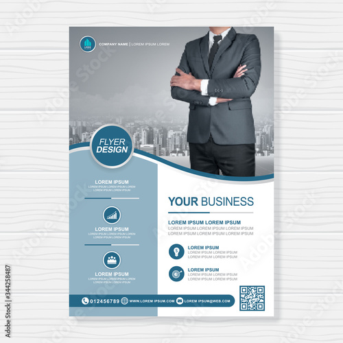 Corporate business cover a4 template and flat icons for a report and brochure design, flyer, banner, leaflets decoration for printing and presentation vector illustration
