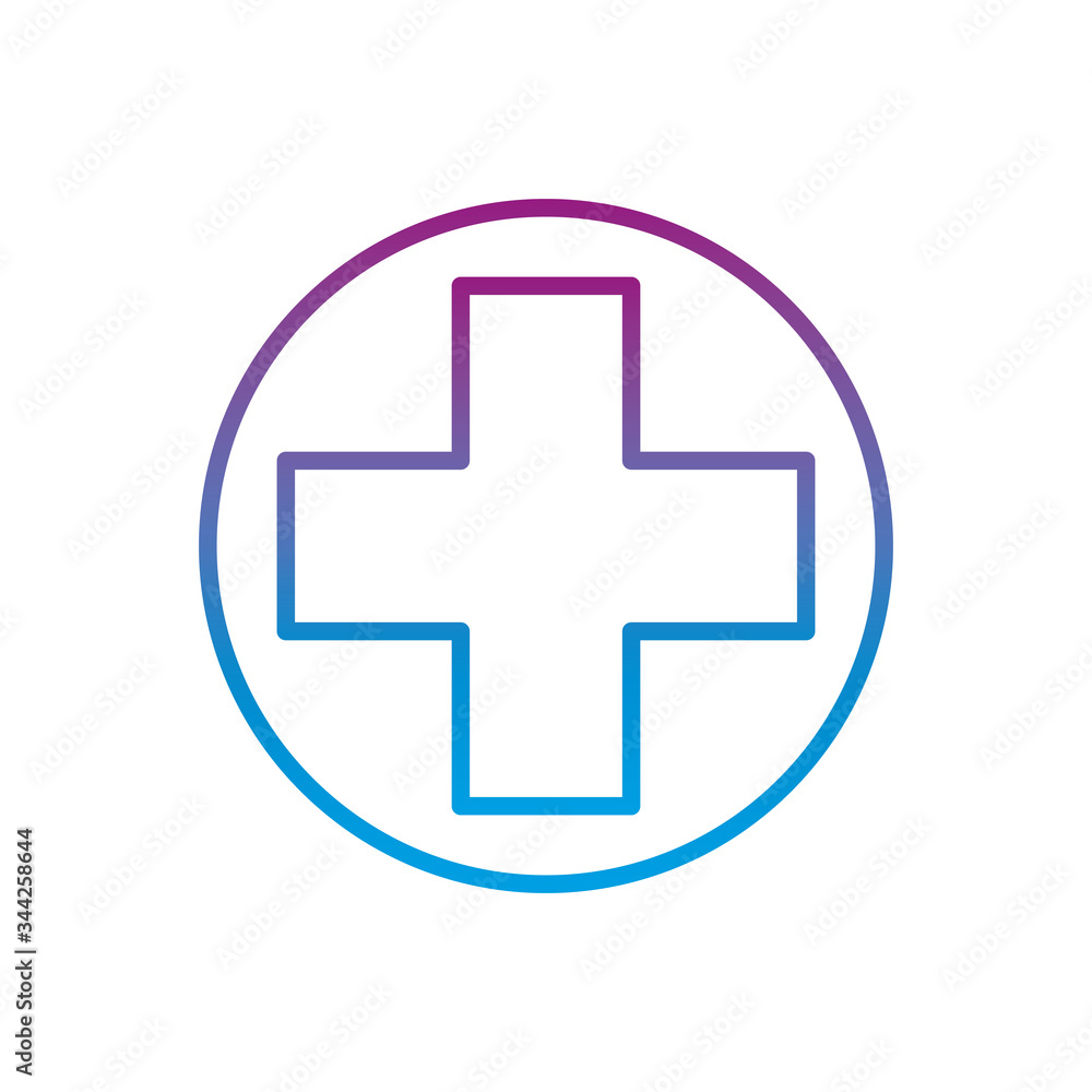 circle with cross gradient line style icon vector design circle with cross gradient line style icon vector design