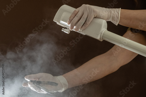 Sanitary material disinfected with ozone, to protect from the coronavirus