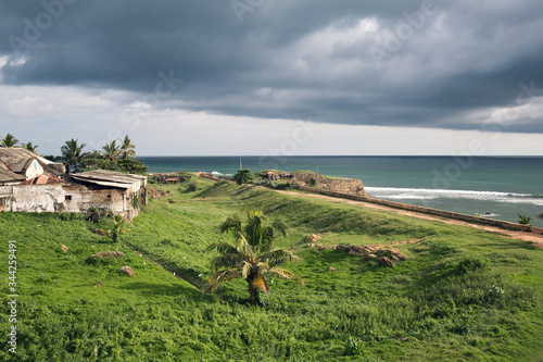 Stormy bright landscape in Galle, Sri Lanka photo