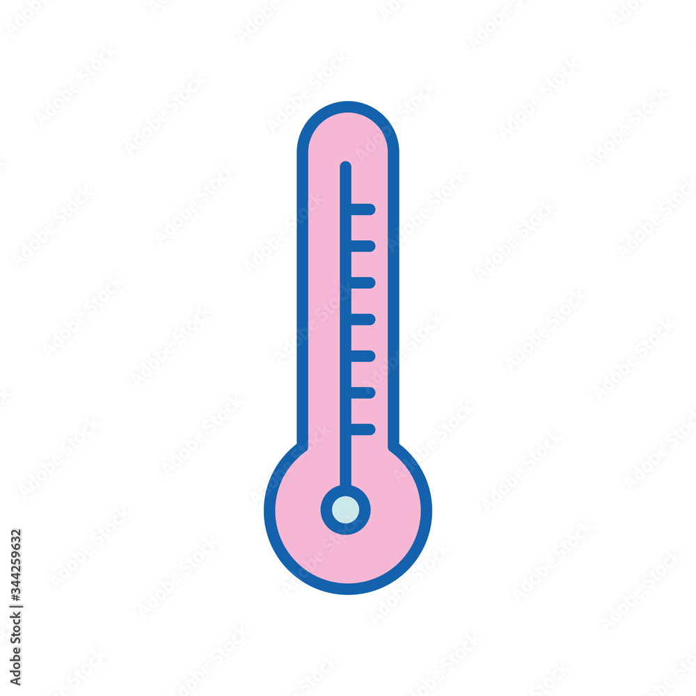 Medical thermometer line and fill style icon vector design Medical thermometer line and fill style icon vector design