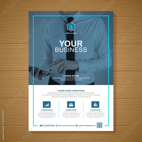 Corporate business cover a4 template and flat icons for a report and brochure design, flyer, banner, leaflets decoration for printing and presentation vector illustration