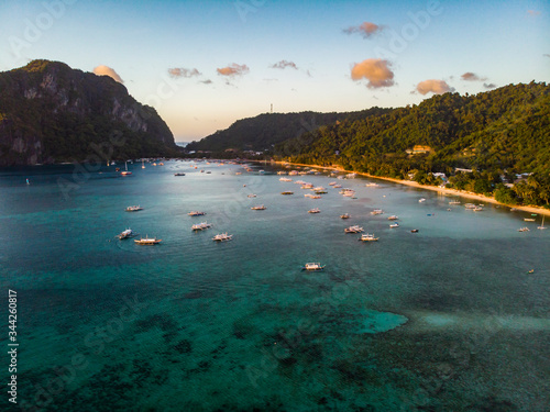 Aerial view of scenic islands in Philippines