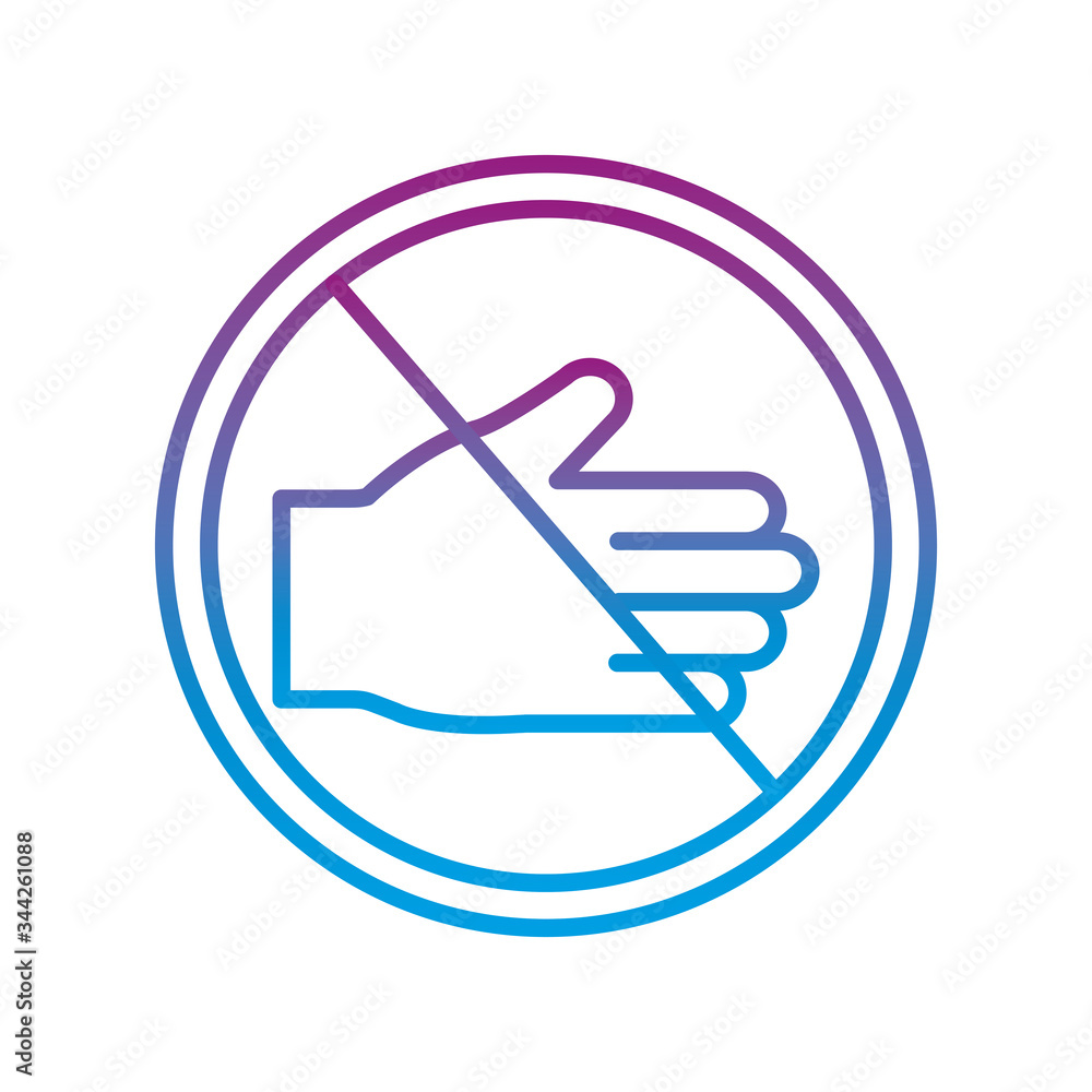 Forbidden giving hand gradient line style icon vector design Forbidden giving hand gradient line style icon vector design