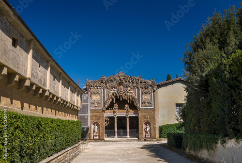 Exterior of Buontalenti Grotto on Boboli Gardens, Florence.