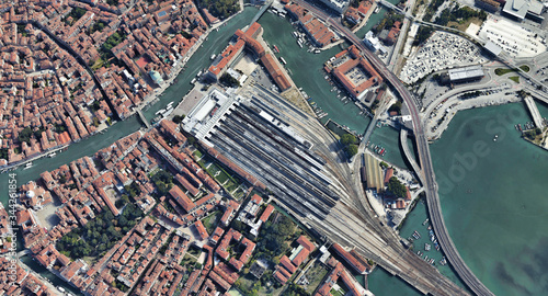 Venice Italy from the altitude of the quadrocopter  Grand canal  2019 in 3D