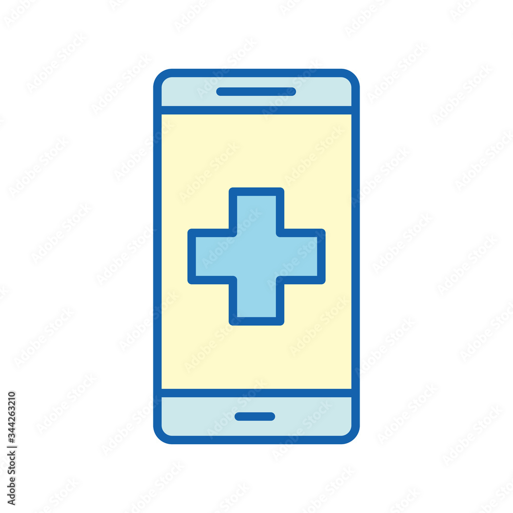 smartphone with cross line and fill style icon vector design smartphone with cross line and fill style icon vector design