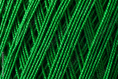 Fotografie ball of green threads closeup