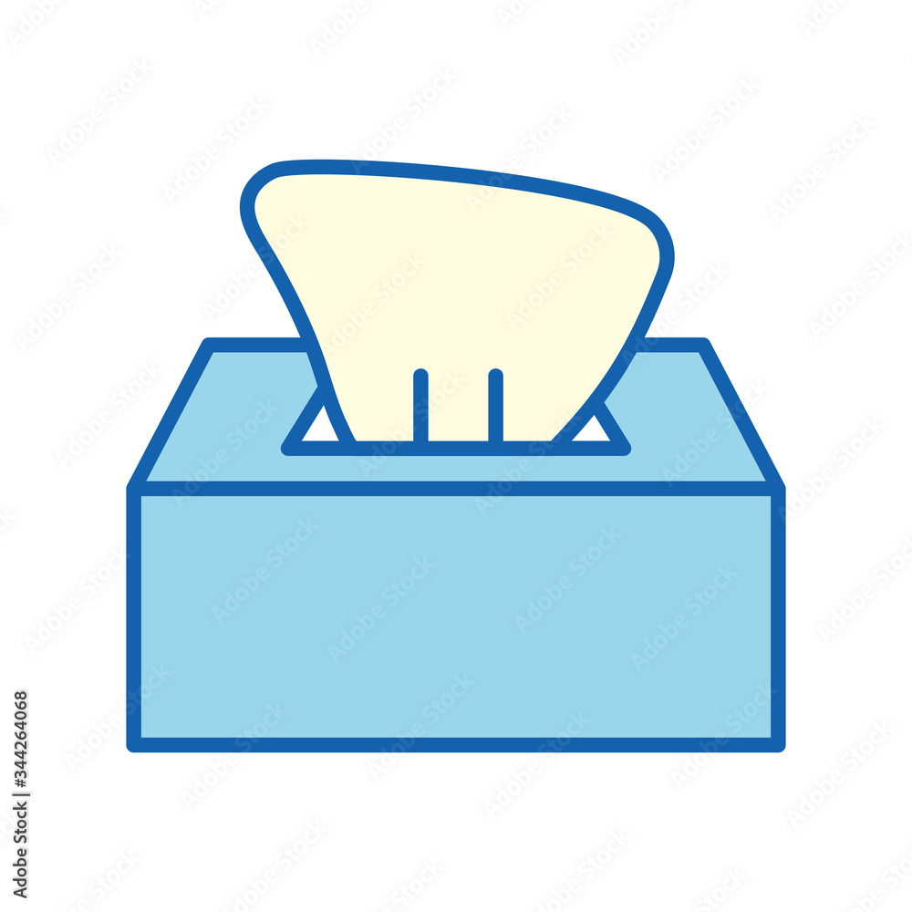 Tissues box line and fill style icon vector design Tissues box line and fill style icon vector design