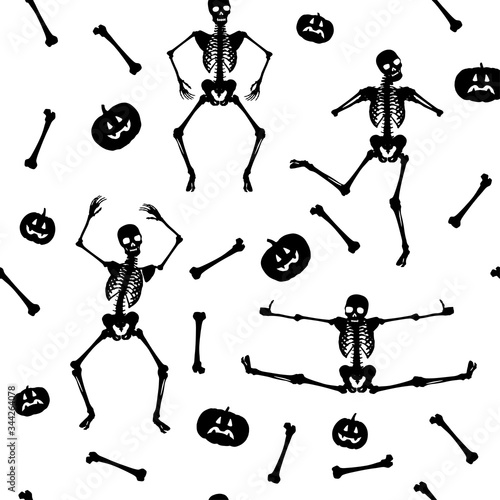 Halloween seamless pattern. Simple and universal background black and white