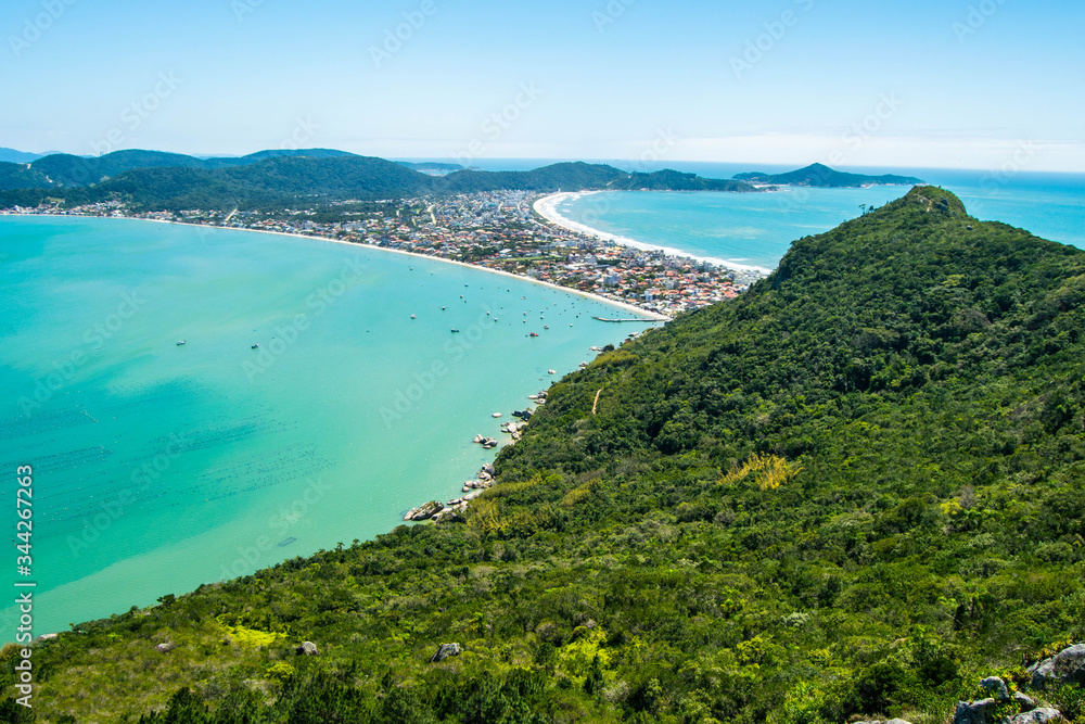 Bombinhas - SC - Brazil. View to lookout 360 to beautiful tropical beach of Bombinhas - Brazil