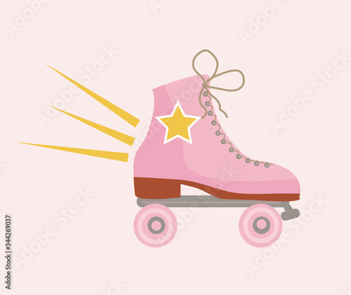 Tableau sur Toile Retro roller skates icon hipster style