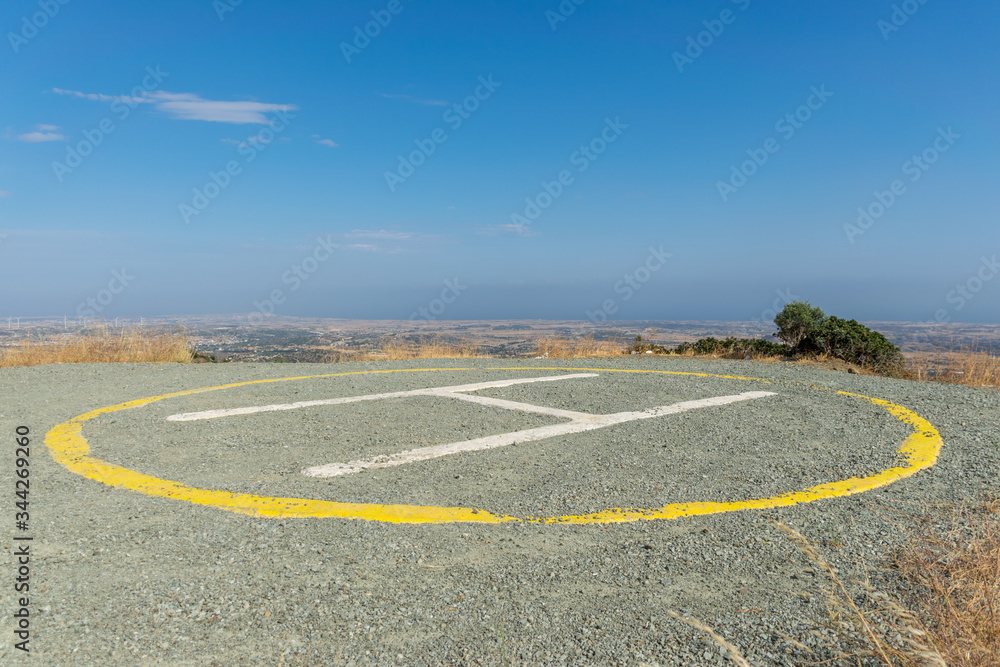 Helipad on the top of the mountain, near the Stavrovouni Monastery