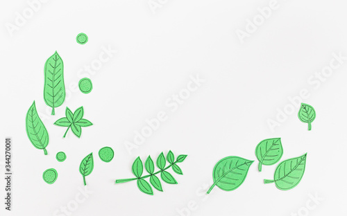 Leaf Set. Hand-drawn decorative elements, doodle floral elements. Black line ink hand drawn art. White background ready for copywriting. Perfect for invitations, greeting cards, posters, prints.