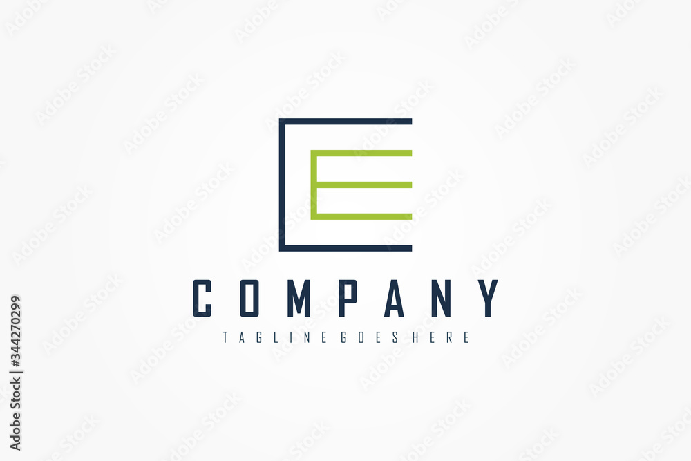 Abstract Initial Letter C and E Logo. Blue Green Geometric Square Line isolated on White Background. Flat Vector Logo Design Template element Abstract Initial Letter C and E Logo. Blue Green Geometric Square Line isolated on White Background. Flat Vector Logo Design Template element