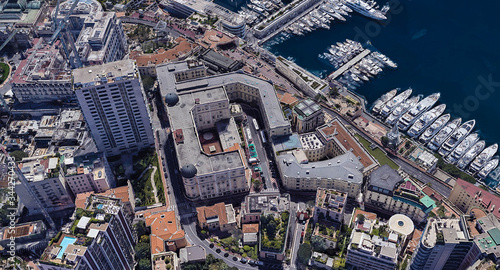 Monaco coast on the Mediterranean sea from the height of a drone flight © ppicasso