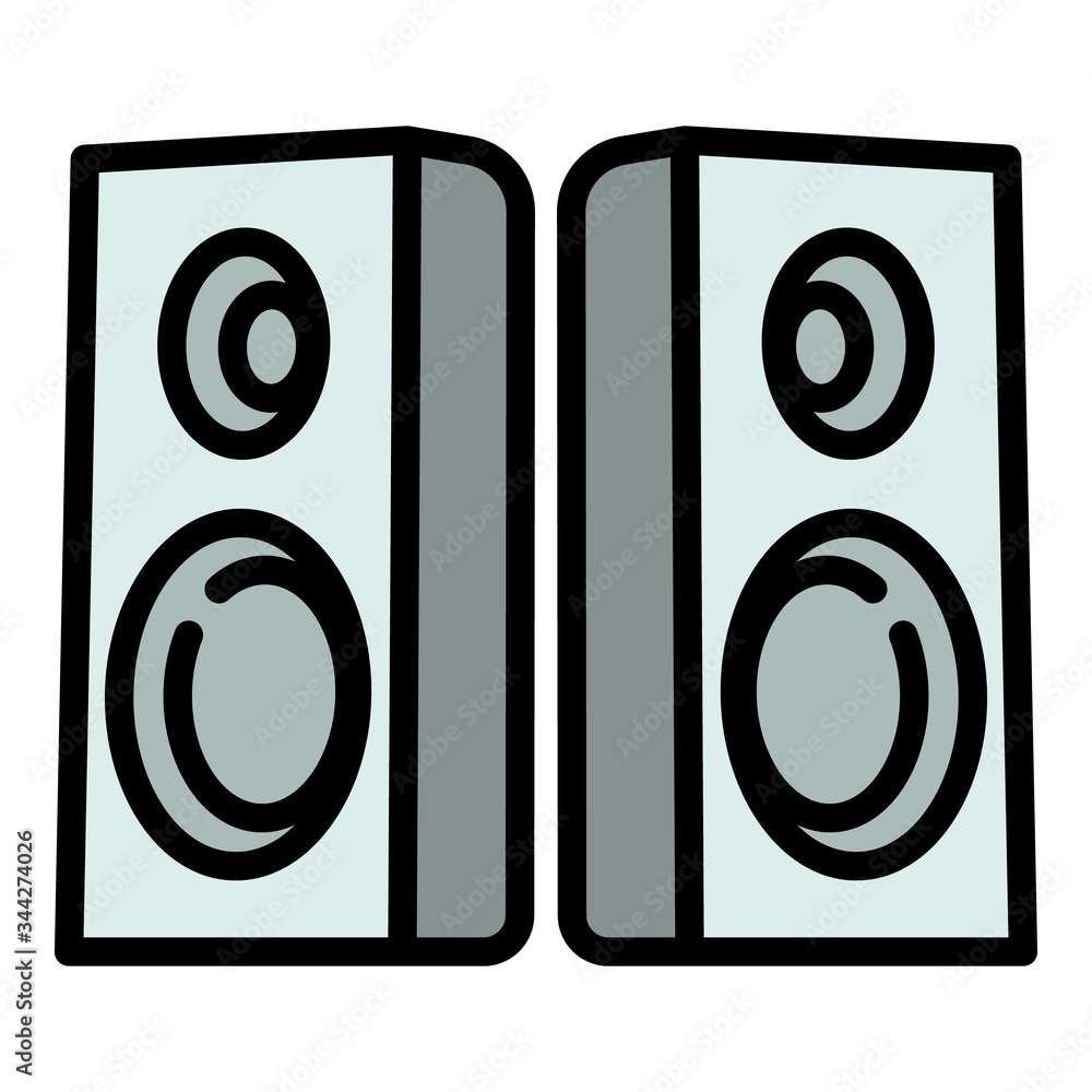 Music speakers icon. Outline music speakers vector icon for web design isolated on white background Music speakers icon. Outline music speakers vector icon for web design isolated on white background