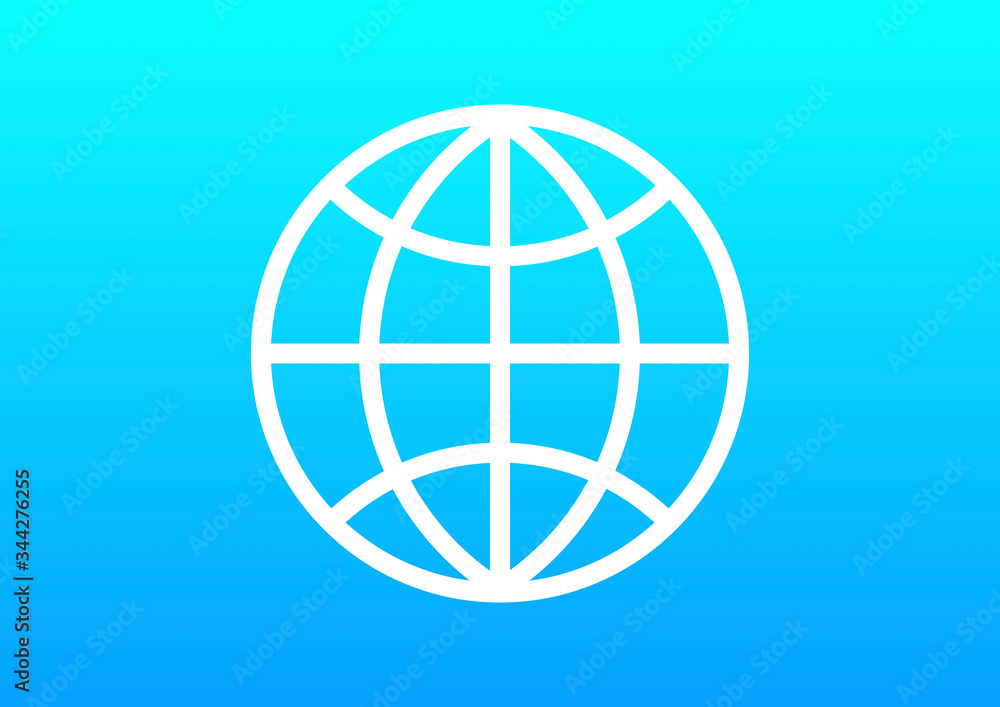 Illustration icon of a globe Illustration icon of a globe