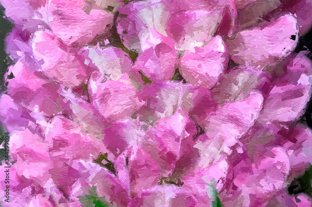 Impressionistic Style Artwork of a Pink Flower Impressionistic Style Artwork of a Pink Flower
