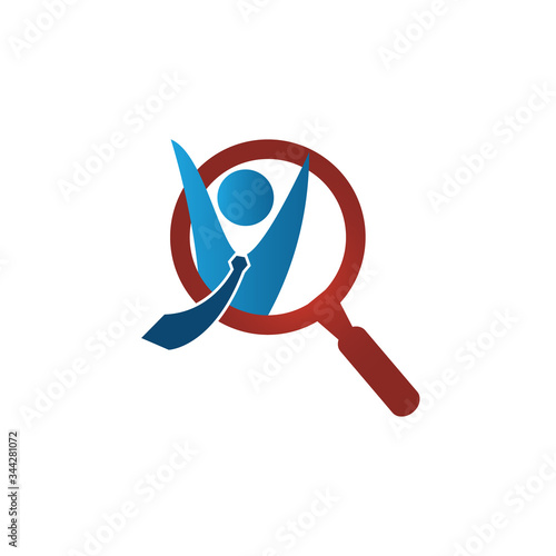 Design magnifying glass and abstract people for element design